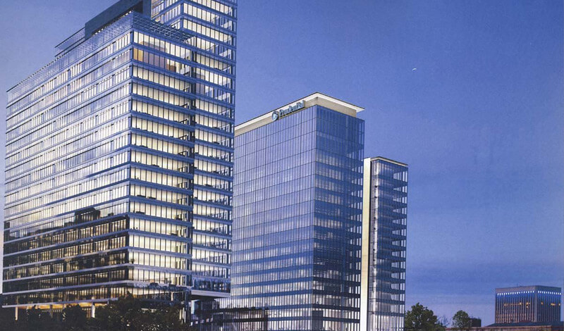 Prudential tower in Newark, NJ