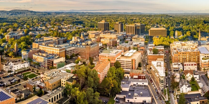 Foto aerea di Morristown, New Jersey